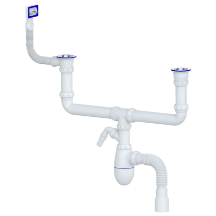 B740V, B740VP - for double sink, square overflow, universal