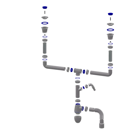 B746VP - for double sink, universal
