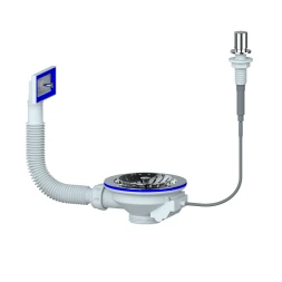 E155K - Outlet for automatic sink with rectangular overflow (components - brass)