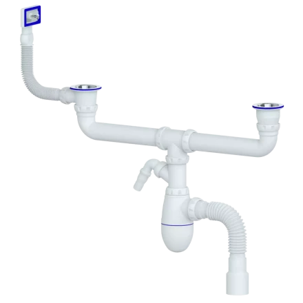 B747V - for double sink, square overflow, universal