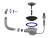 E156K - Outlet for automatic sink with round overflow (components - brass)
