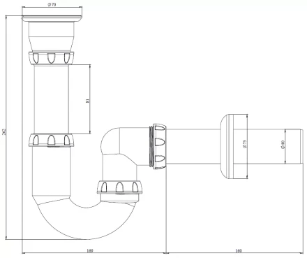 Y210 - waste, outlet pipe