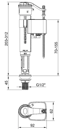 KN-U/L3/8 - Universal fill valve