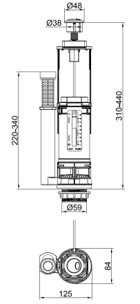 SMU/P-2R - Universal flush valve. Dual-mode