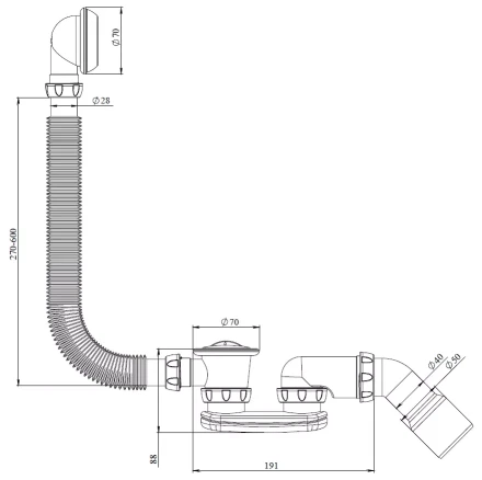 S11 – overflow filler, outlet pipe
