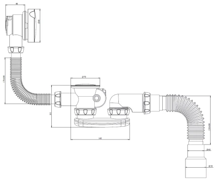 S102 - overflow filler, flexible outlet pipe