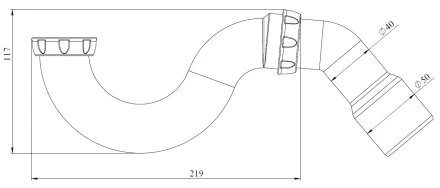 G41 - direct flow, without outlet, waste pipe