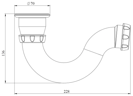 G43 - direct flow, without outlet, without pipe