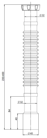 MD45 - flexible pipe 400 mm Ø32