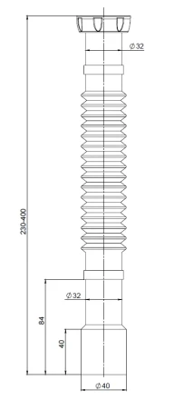 MD45 - flexible pipe 400 mm Ø32