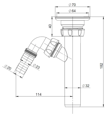 MЕ140V - waste 1 1/4&quot; (Ø32)