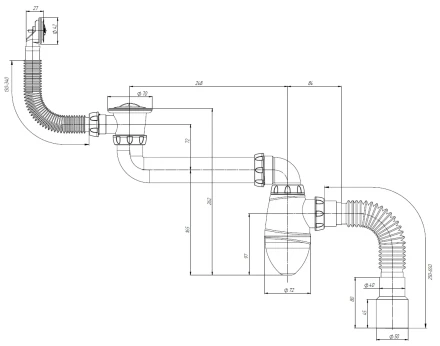 AC23 - trap for tulip, washbasin with screw-on outlet
