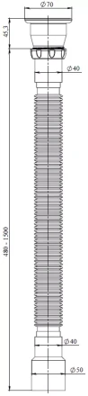 D240, D240P - flexible pipe 1500 mm