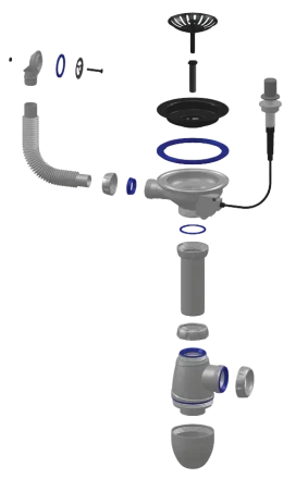 B411K - siphon for sink-automatic