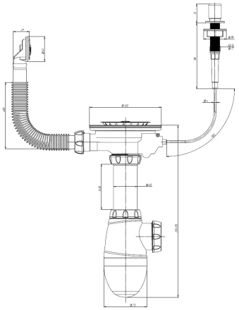 B411K - siphon for sink-automatic