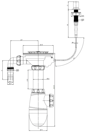 B412VK - siphon for sink-automatic