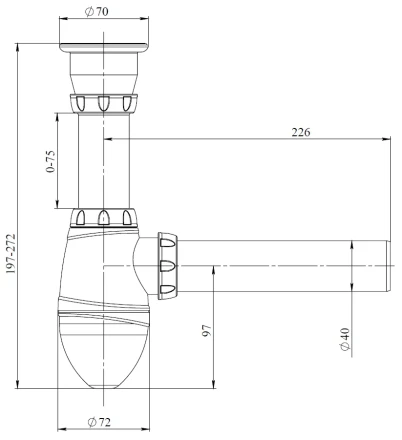 A210 - waste, outlet pipe