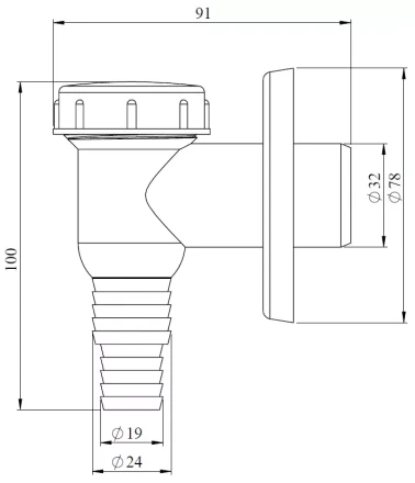 K100W - external washing machine trap