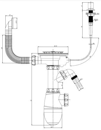 B430VK - siphon for sink-automatic