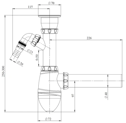 A310V - waste, connector for washing machine