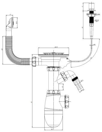 B431VK - siphon for sink-automatic