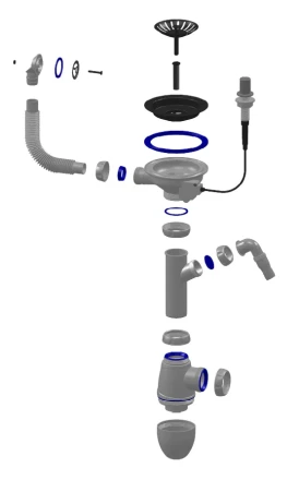 B431VK - siphon for sink-automatic