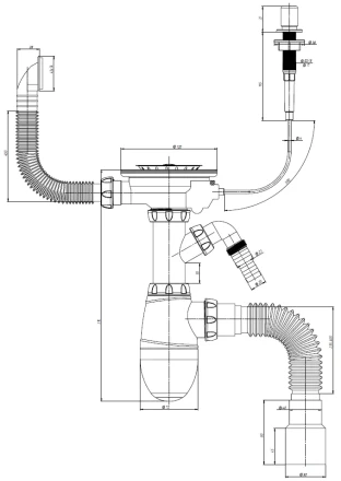B435VK - siphon for sink-automatic