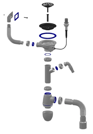 B435VK - siphon for sink-automatic