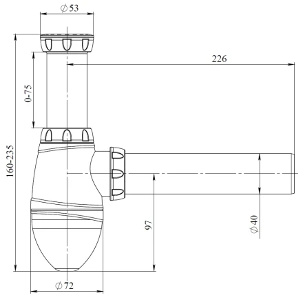 A410 – without waste, outlet pipe