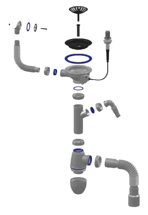 B436VK - siphon for sink-automatic