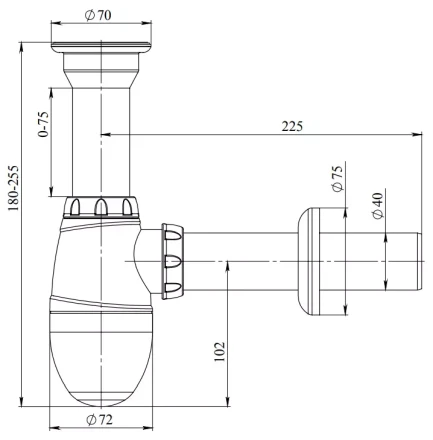 B110 – waste, outlet pipe