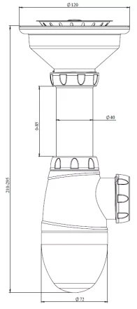 B412, B412P – stainless steel grid Ø115, without overflow