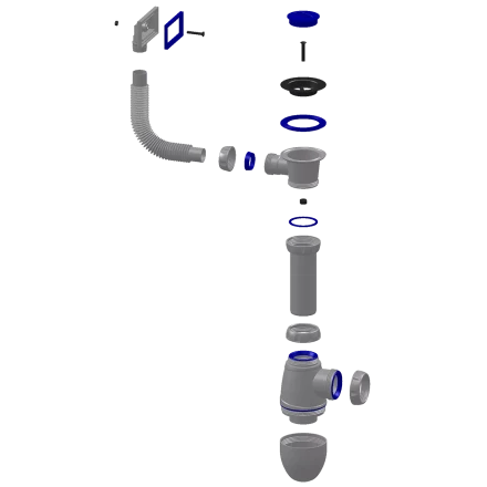 B420 – waste Ø40, square overflow