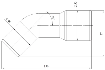 E45 – outlet pipe 45°