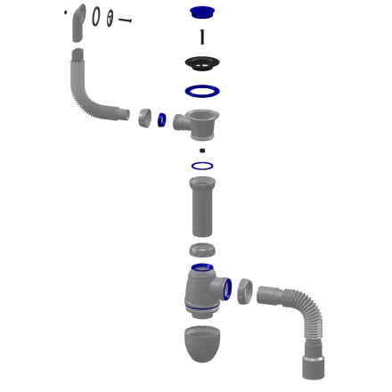 B423 - waste Ø40, round overflow