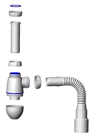 M422 - Ø32, without waste, flexible outlet pipe