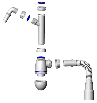 M522V - Ø32, without waste, connector for washing machine