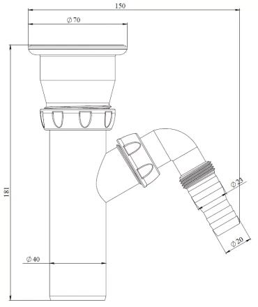 E140V - waste 1 1/2&quot; (Ø40)