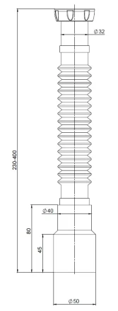 MD45-2 - flexible pipe 400 mm Ø32