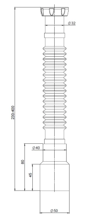 MD45-2 - flexible pipe 400 mm Ø32