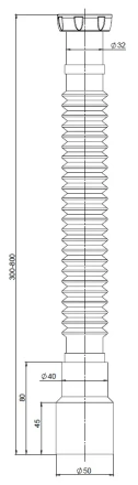 MD85-2 - flexible pipe 800 mm Ø32