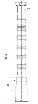 MD85-2 - flexible pipe 800 mm Ø32
