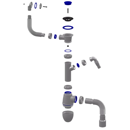 B443V - sink siphon with round overflow