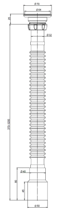 MD232 - flexible pipe Ø32 1200 mm