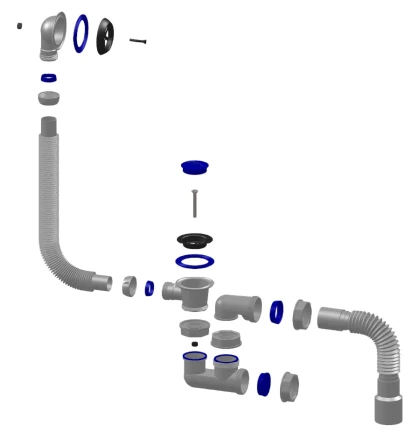 S12R - bath siphon with inspection