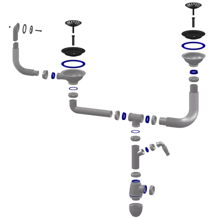 B710V, B710VР - for double sink, multi-level